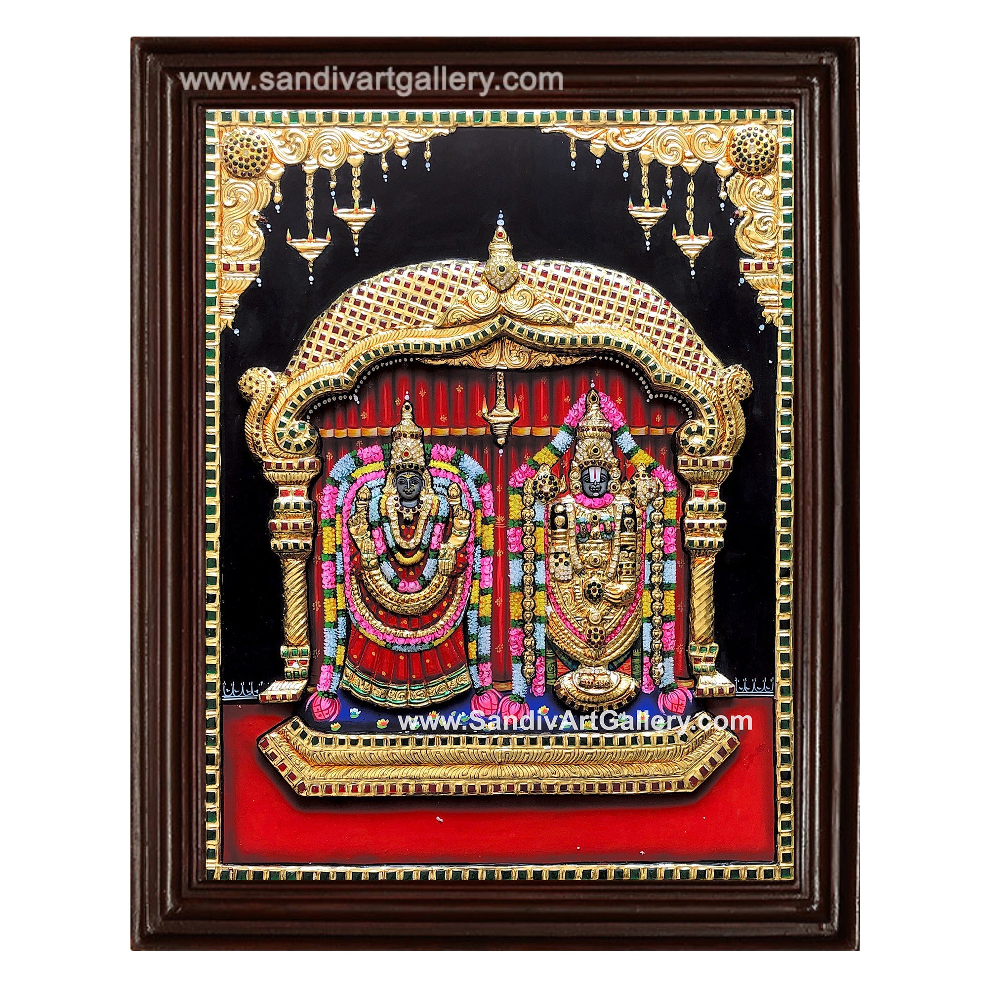 Tirupathi Balaji Thayar 3D Embossed Tanjore Painting 1