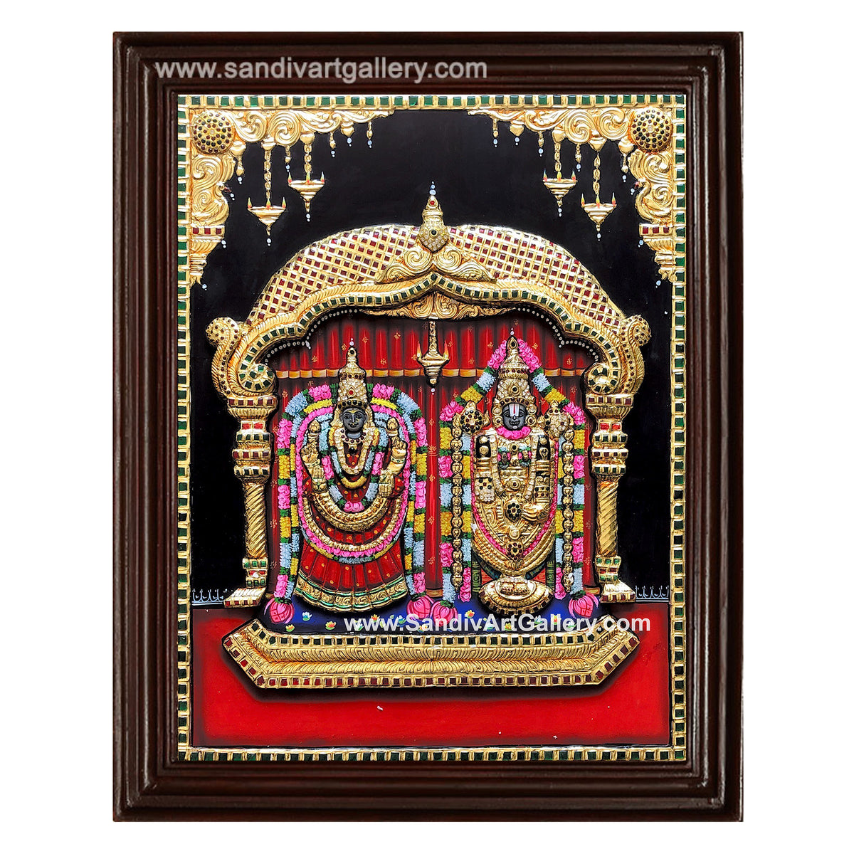 Tirupathi Balaji Thayar 3D Embossed Tanjore Painting1