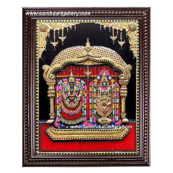 Tirupathi Balaji Thayar 3D Embossed Tanjore Painting 1