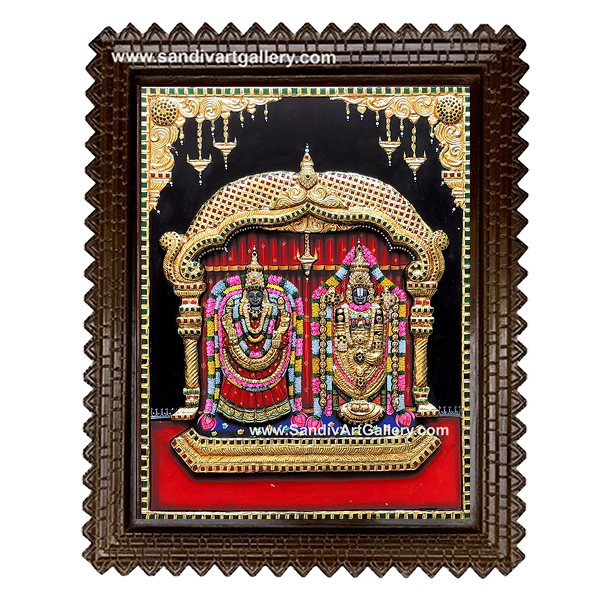 Tirupathi Balaji Thayar 3D Embossed Tanjore Painting 1