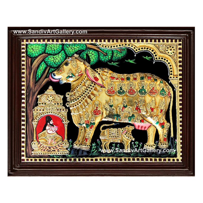Komatha Semi Embossed Tanjore Painting