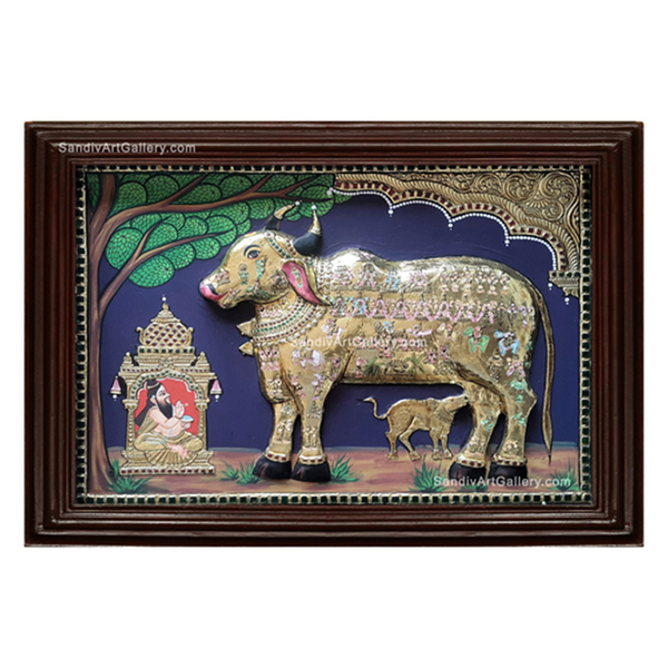 Komatha 3D Embossed Tanjore Painting2