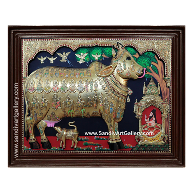 Komatha 3D Embossed Tanjore Painting3