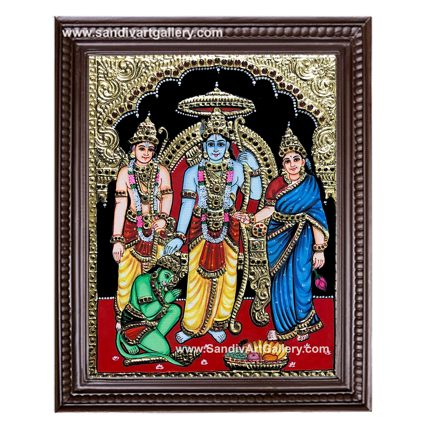 Ramar Sita Lakshmanan Hanuman Tanjore Painting