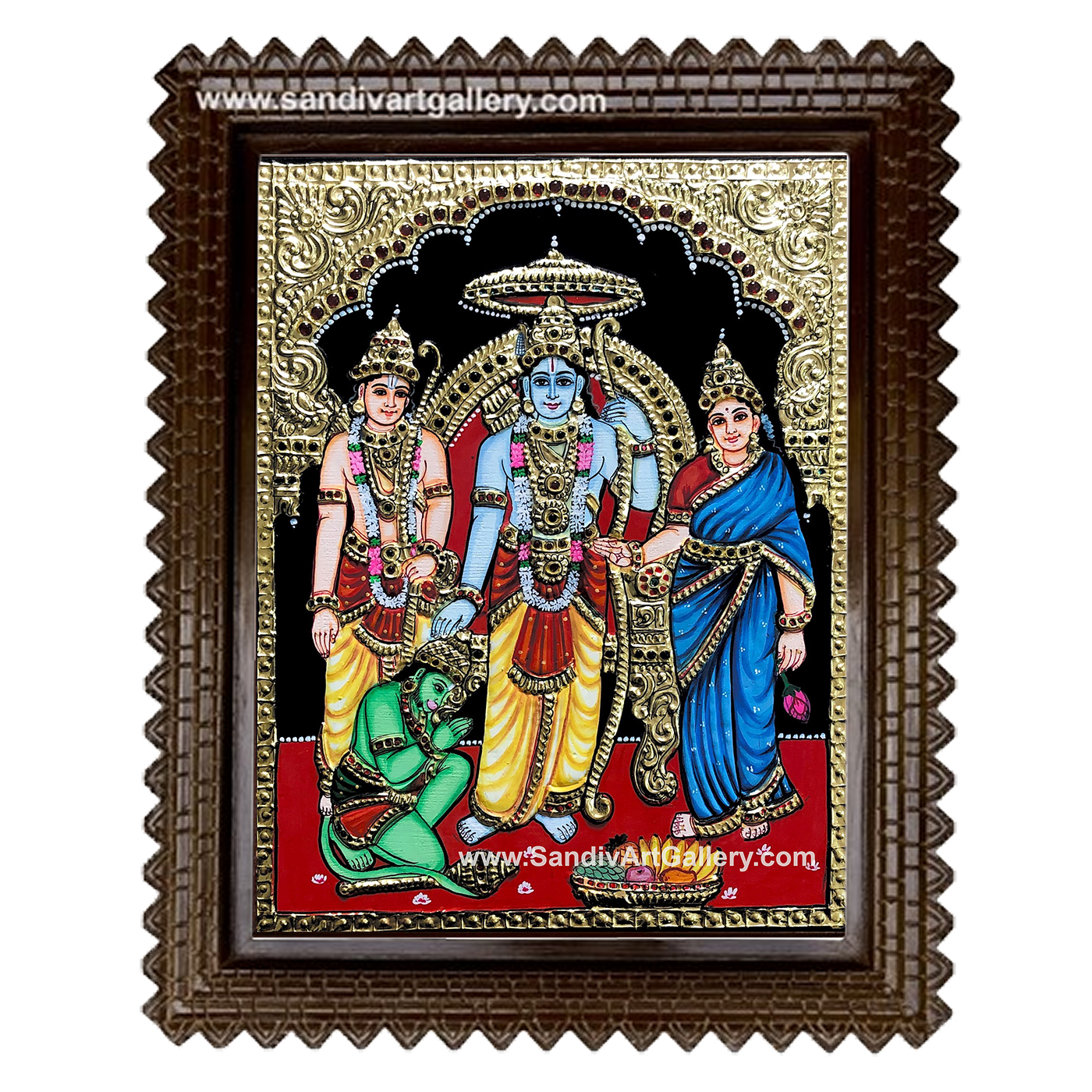 Ramar Sita Lakshmanan Hanuman Tanjore Painting