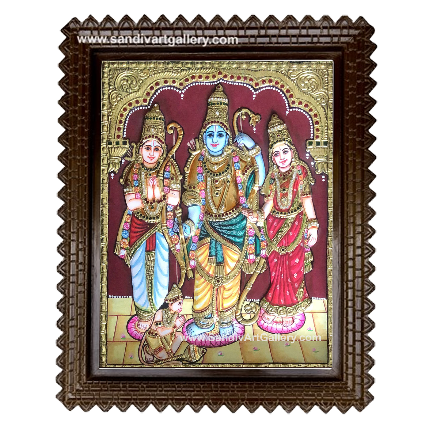 Kothanda Ramar Semi Embossed Tanjore Painting