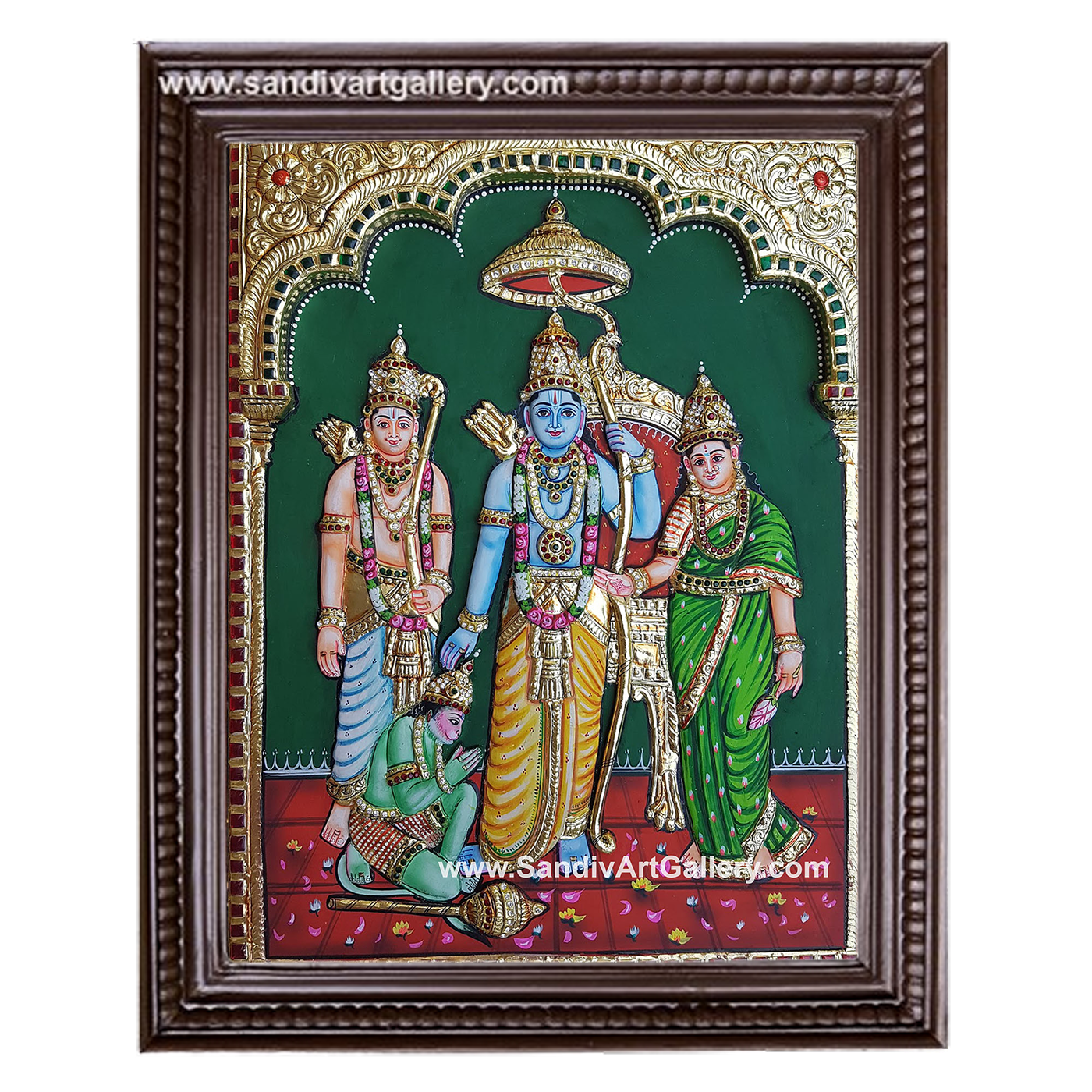 Kothanda Ramar 3D Embossed Tanjore Painting