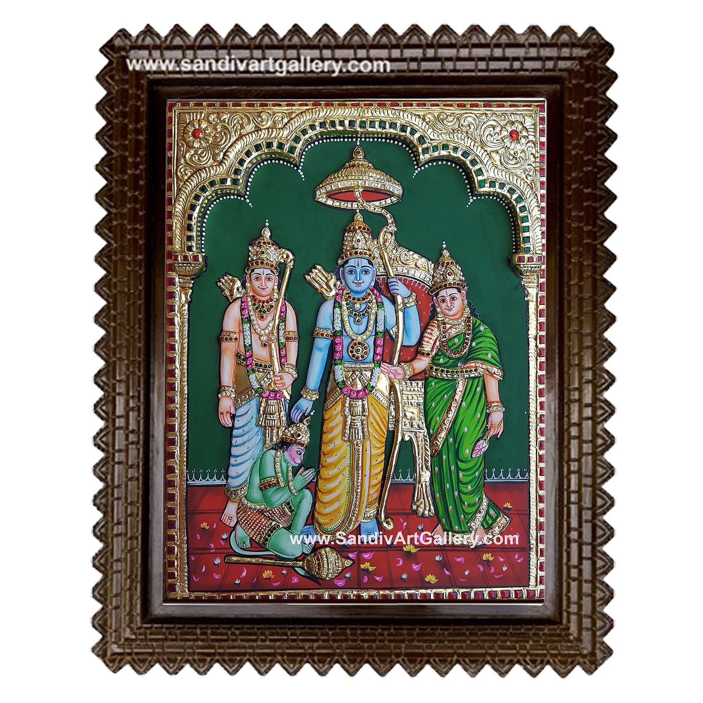 Kothanda Ramar 3D Embossed Tanjore Painting