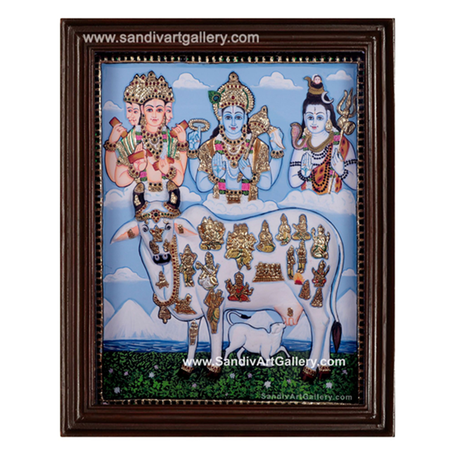 Komatha 2D Embossed Tanjore Painting