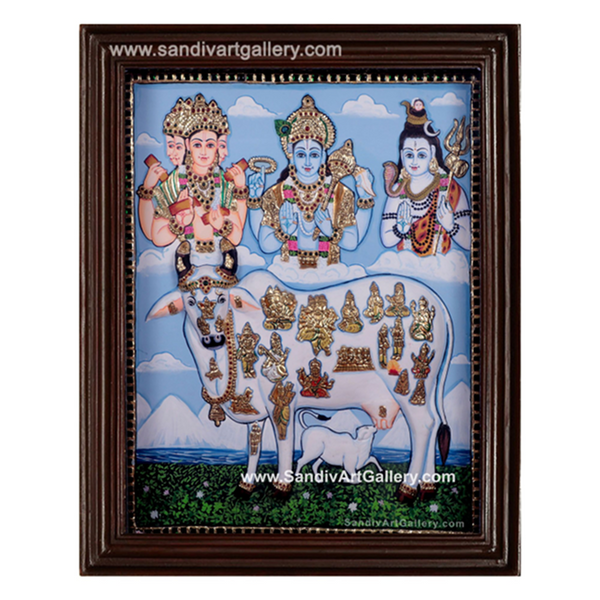 Komatha 2D Embossed Tanjore Painting