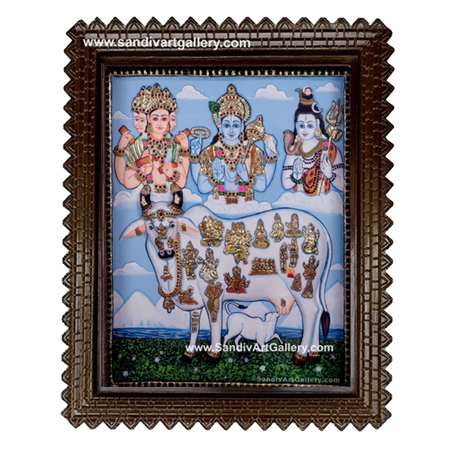 Komatha 2D Embossed Tanjore Painting