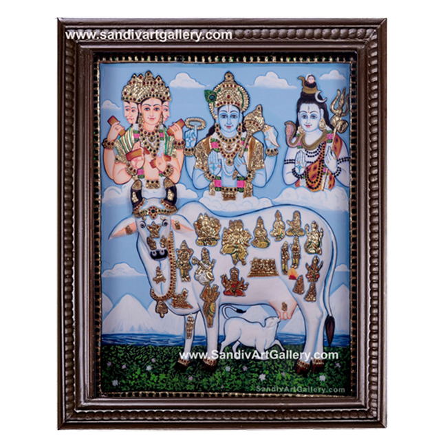 Komatha 2D Embossed Tanjore Painting