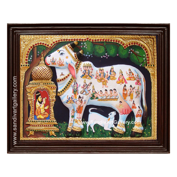 Komatha 2D Embossed Tanjore Painting1