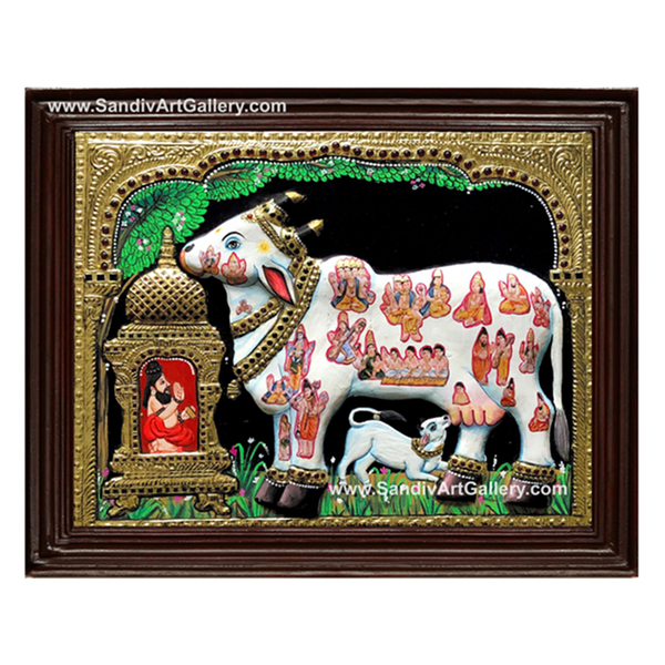 White Komatha Semi Embossed Tanjore Painting