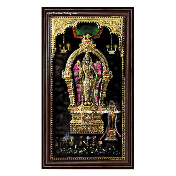 Chennimalai Murugan 3D Super Embossed Tanjore Painting
