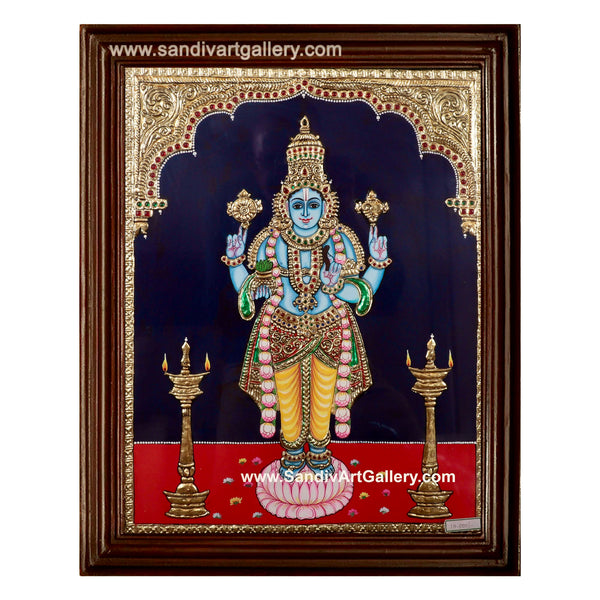 God of Health Dhanvantri Tanjore Painting