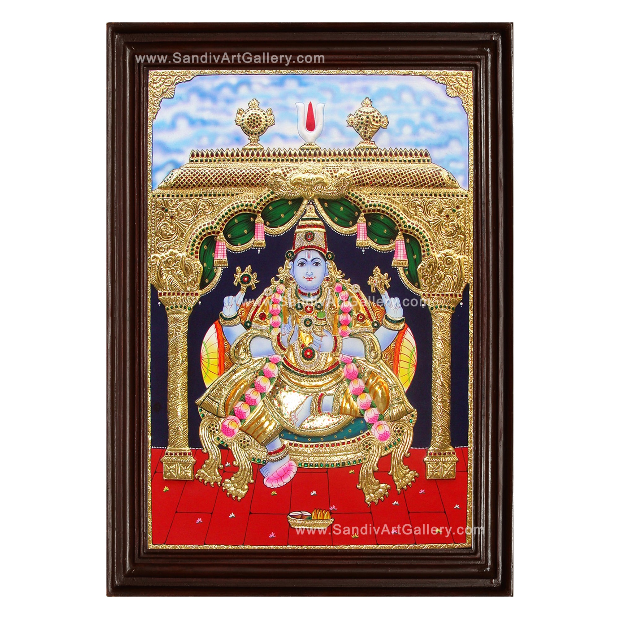 Dhanvantri Semi Embossed Tanjore Painting