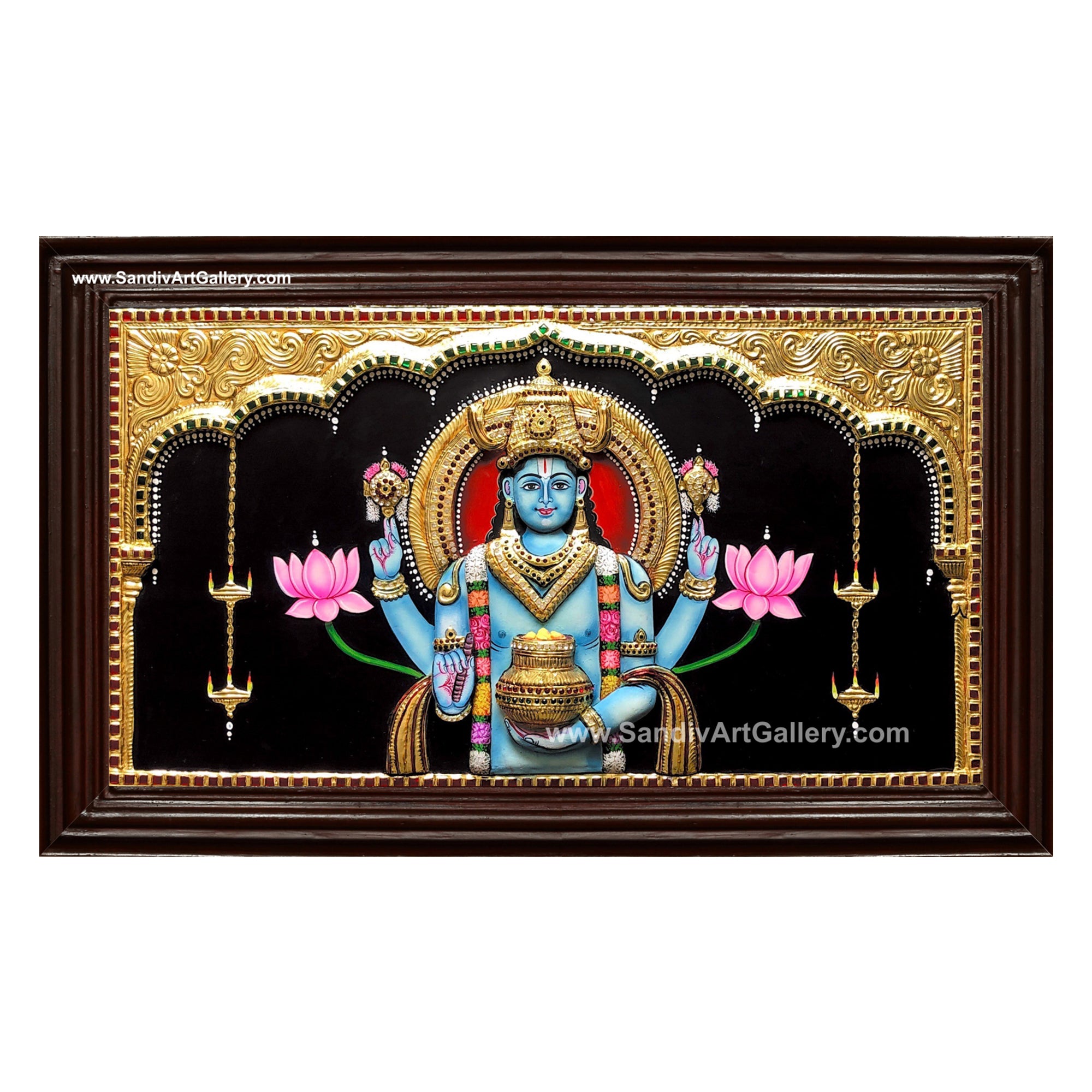 Dhanvantri 3D embossed Tanjore Painting