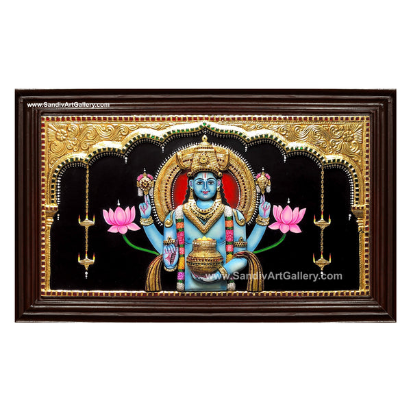 Dhanvantri 3D embossed Tanjore Painting
