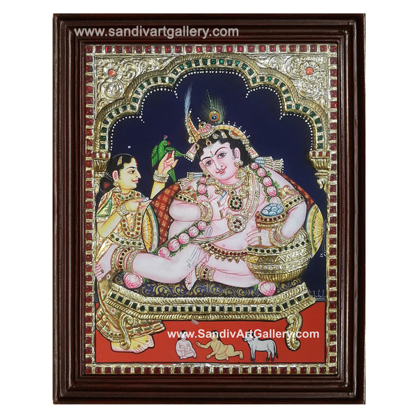Krishna 3D Embossed Tanjore Painting