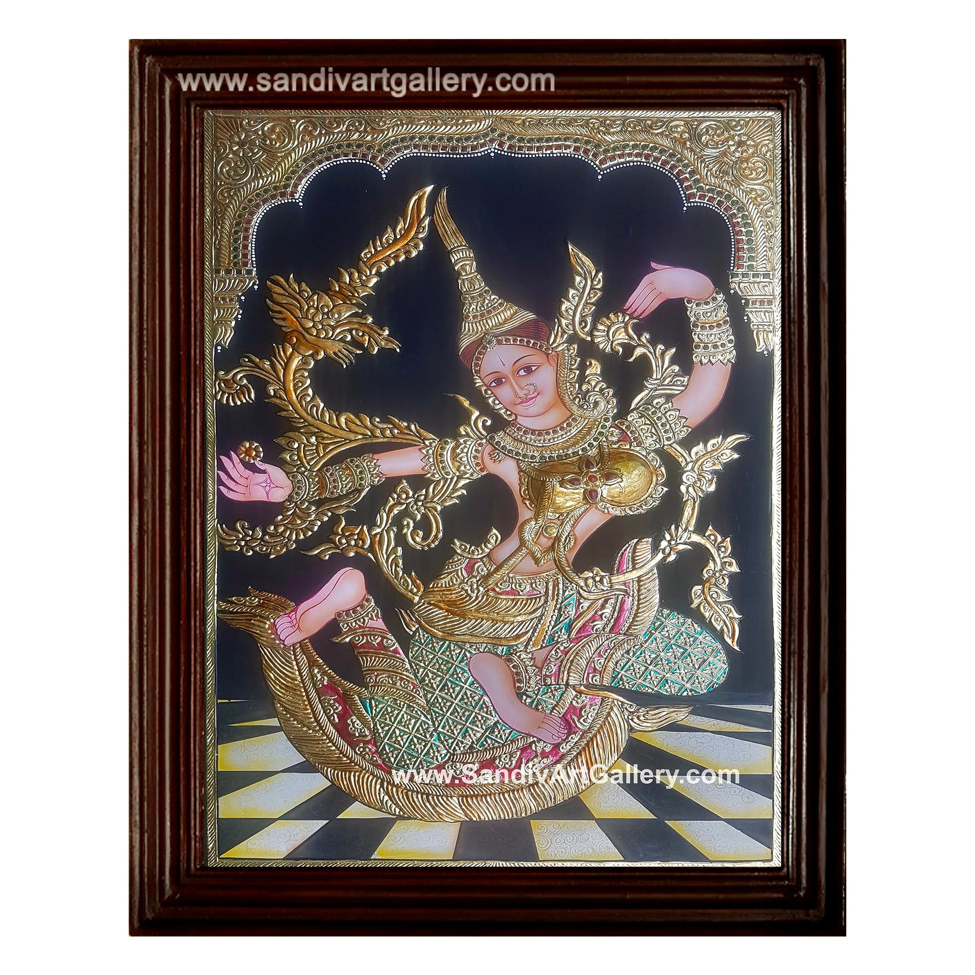 Dancing Lady Tanjore Painting