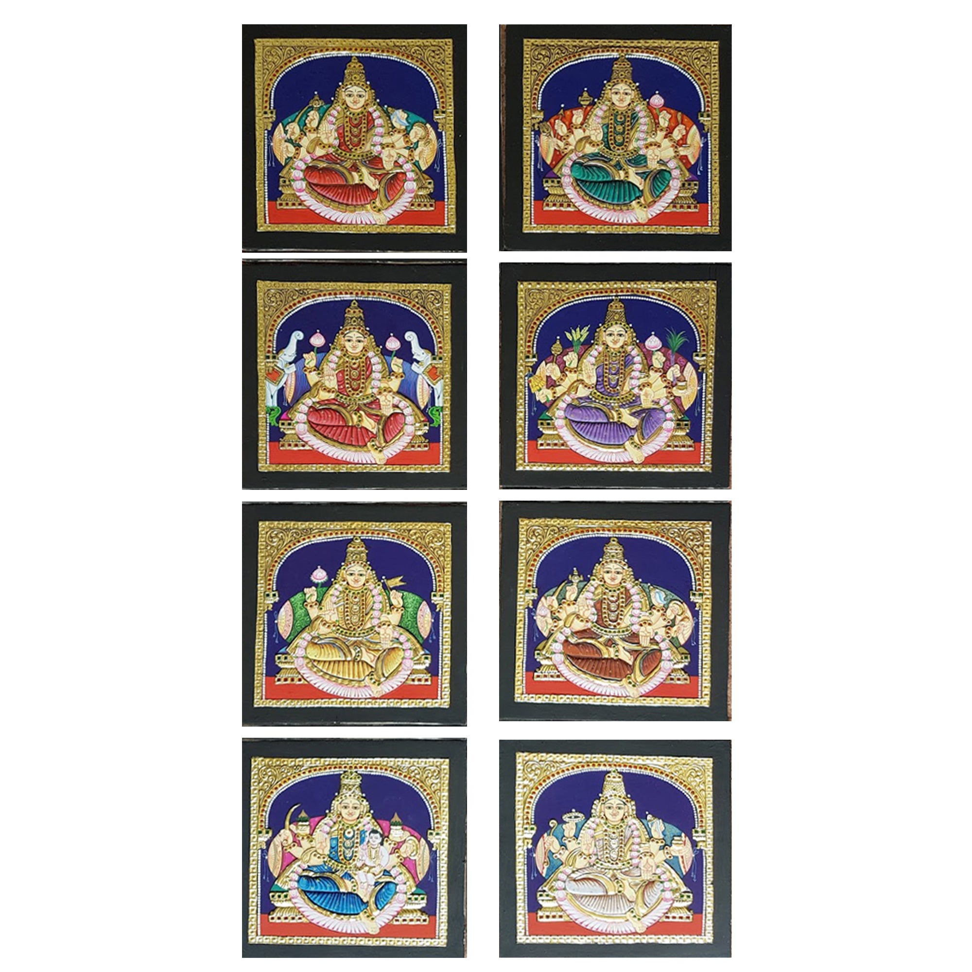 Ashtalakshmi Tanjore Painting for Pooja Room Door