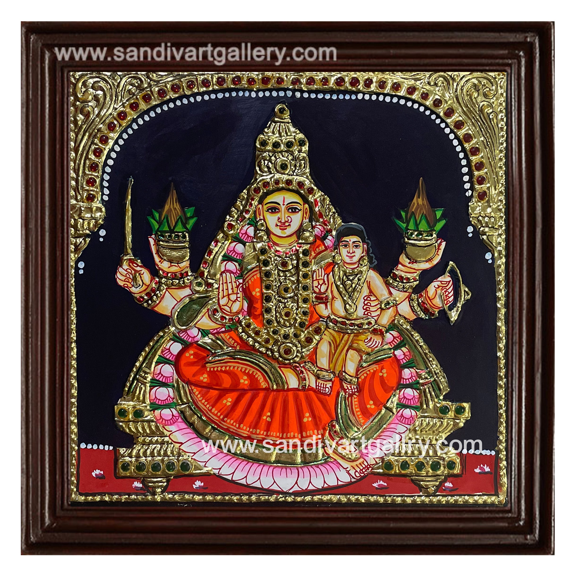 Ashtalakshmi Tanjore Painting for Pooja Room Door