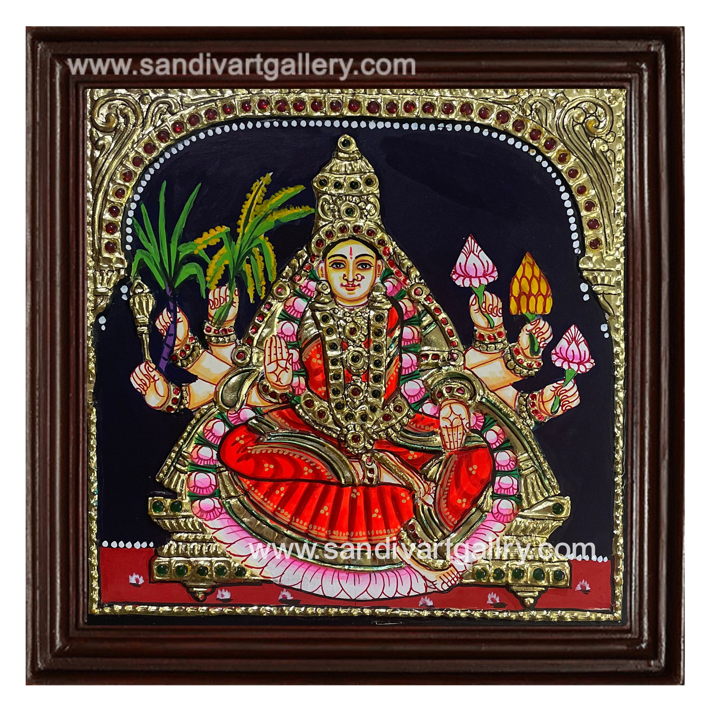 Ashtalakshmi Tanjore Painting for Pooja Room Door