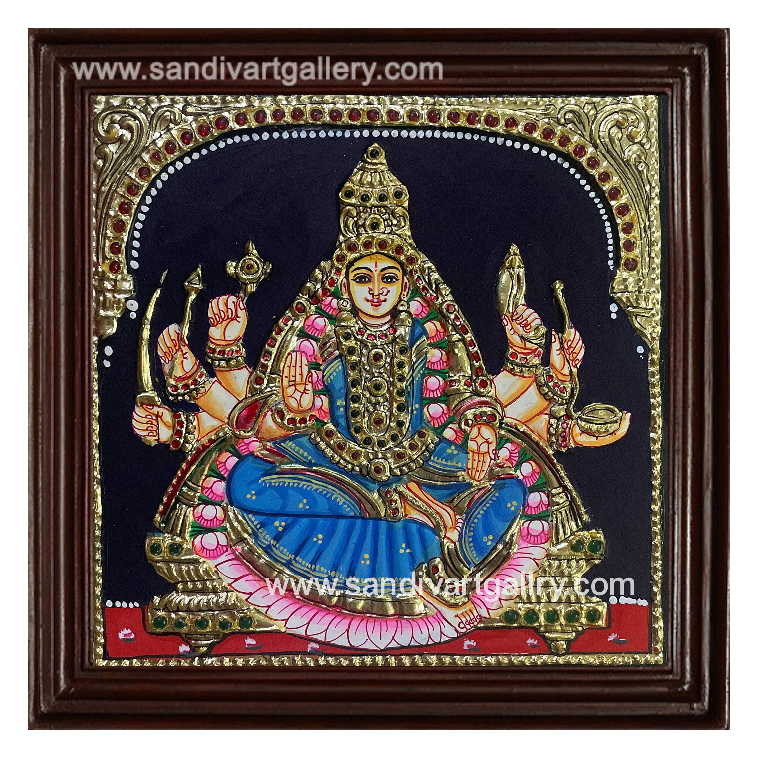 Ashtalakshmi Tanjore Painting for Pooja Room Door