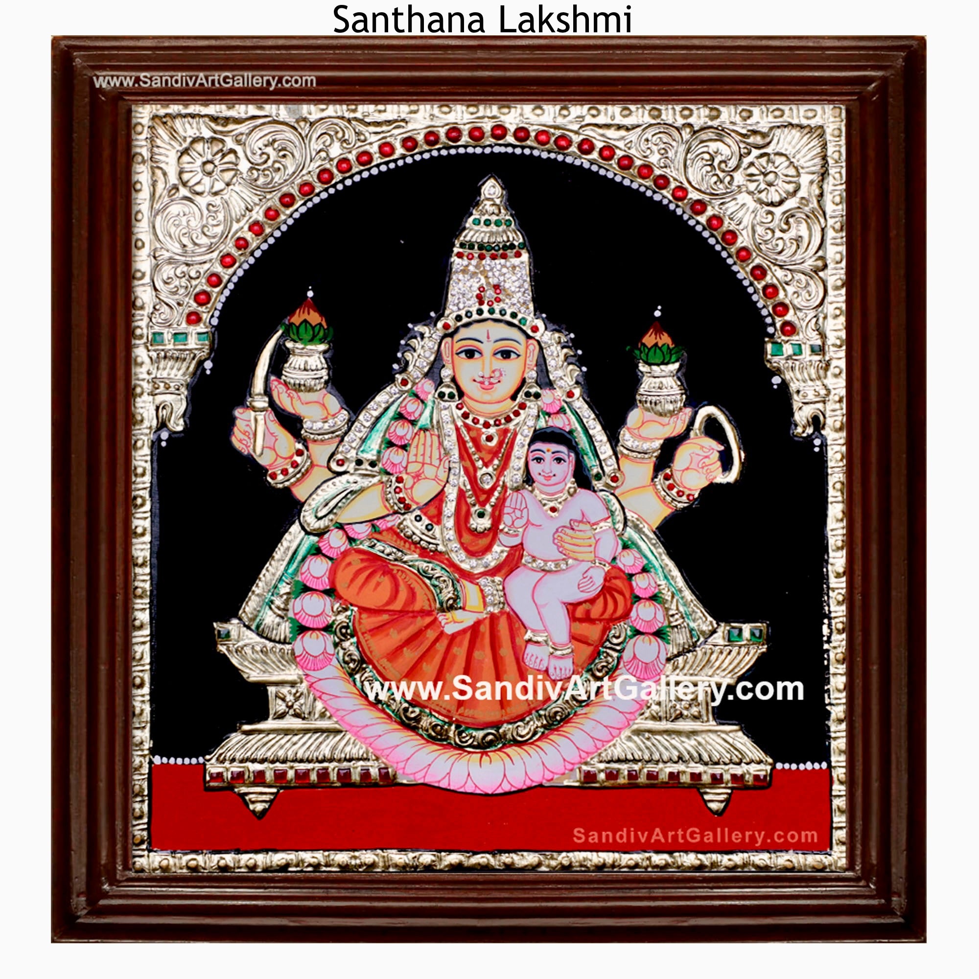 Ashtalakshmi Tanjore Painting for Pooja Room Door2