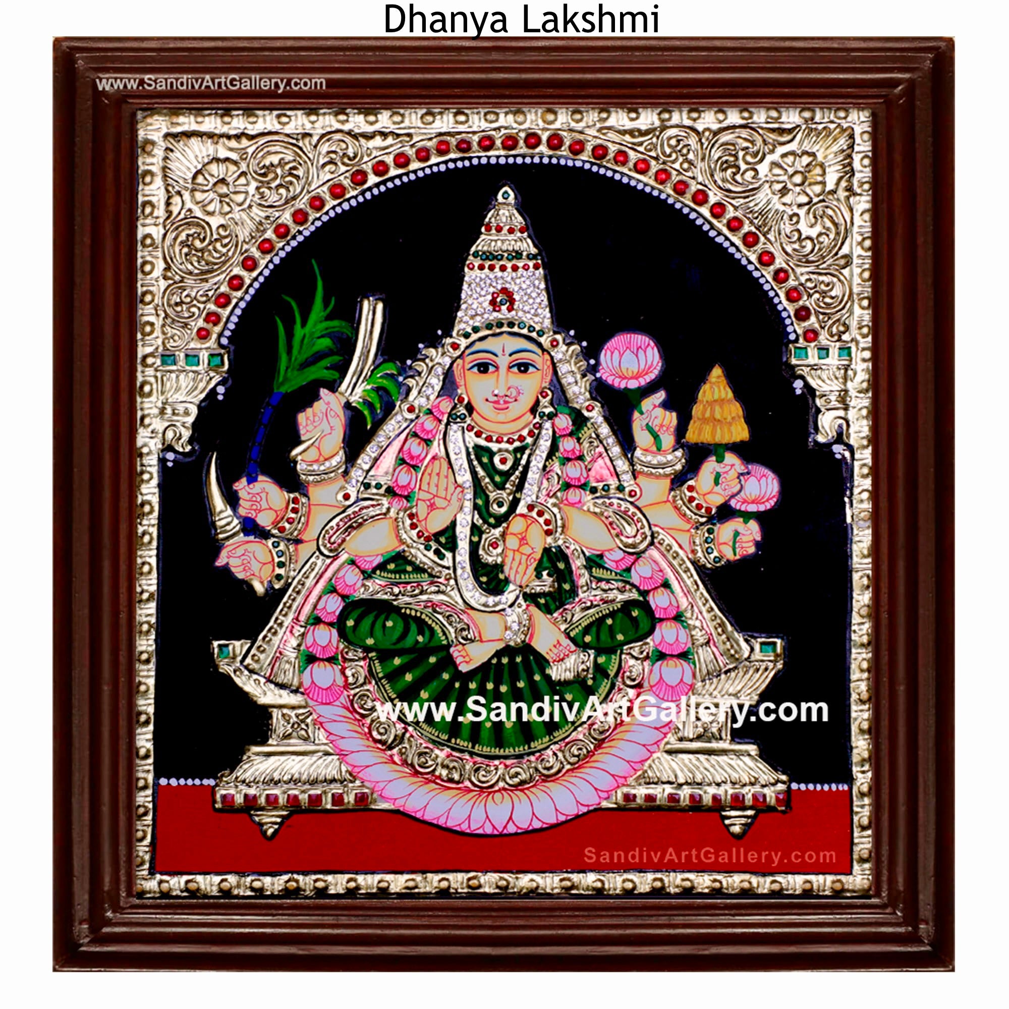 Ashtalakshmi Tanjore Painting for Pooja Room Door2