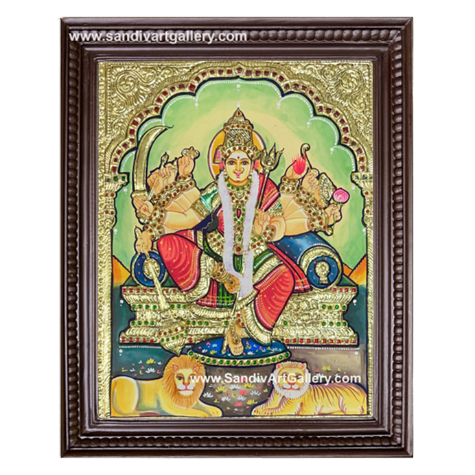 Goddess Durga Tanjore Painting