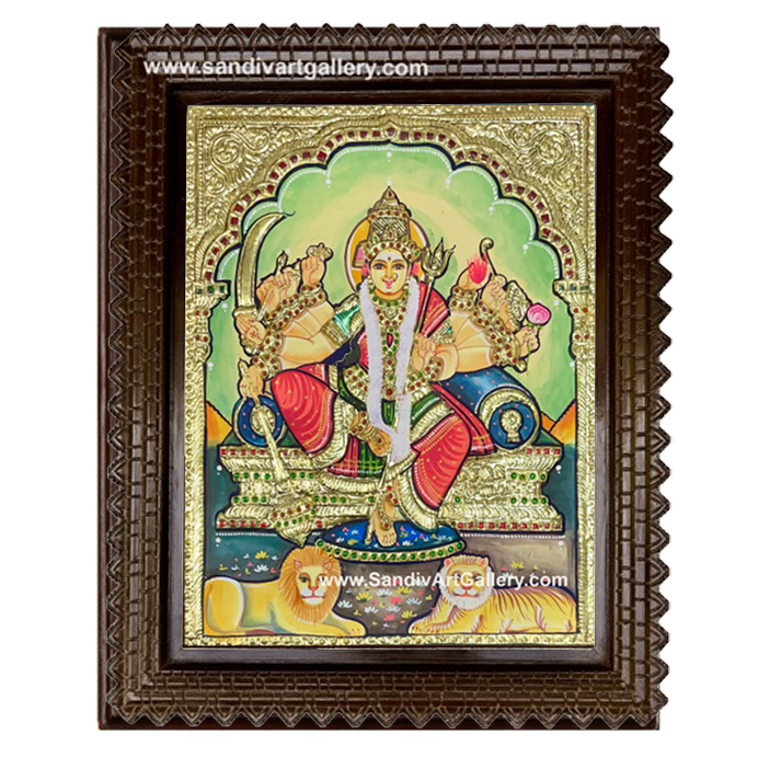 Goddess Durga Tanjore Painting