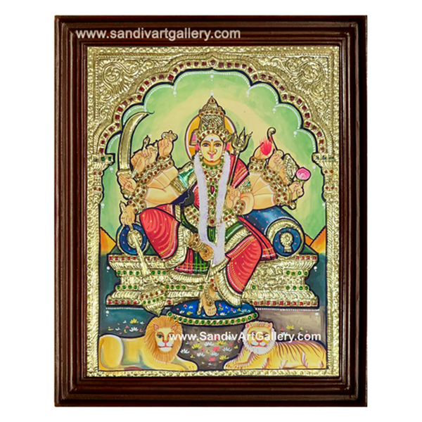 Goddess Durga Tanjore Painting