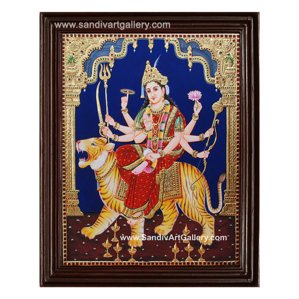 durga maa tanjore painting