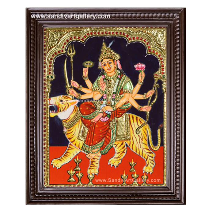Goddess Durga Tanjore Painting1