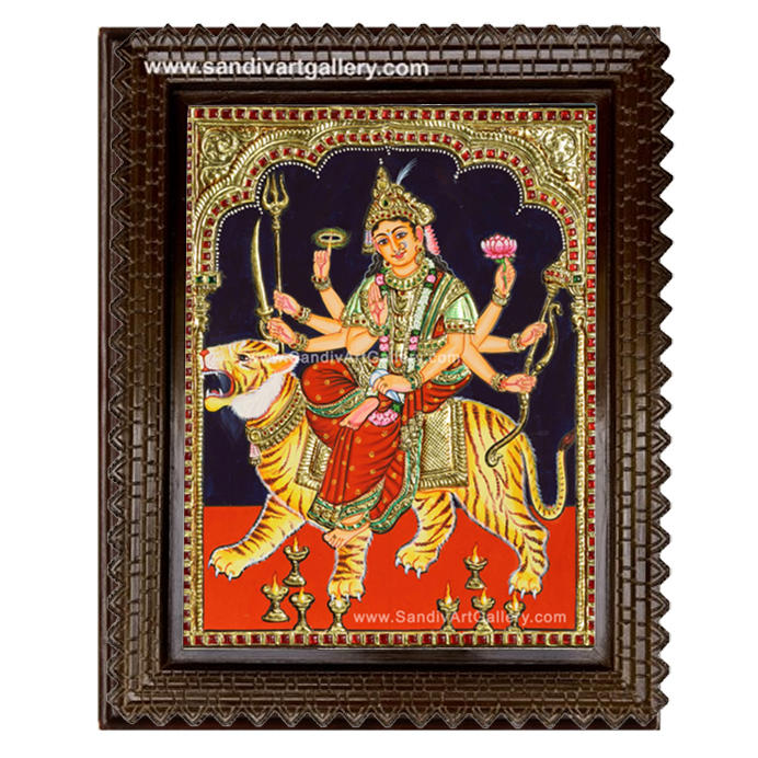 Goddess Durga Tanjore Painting1