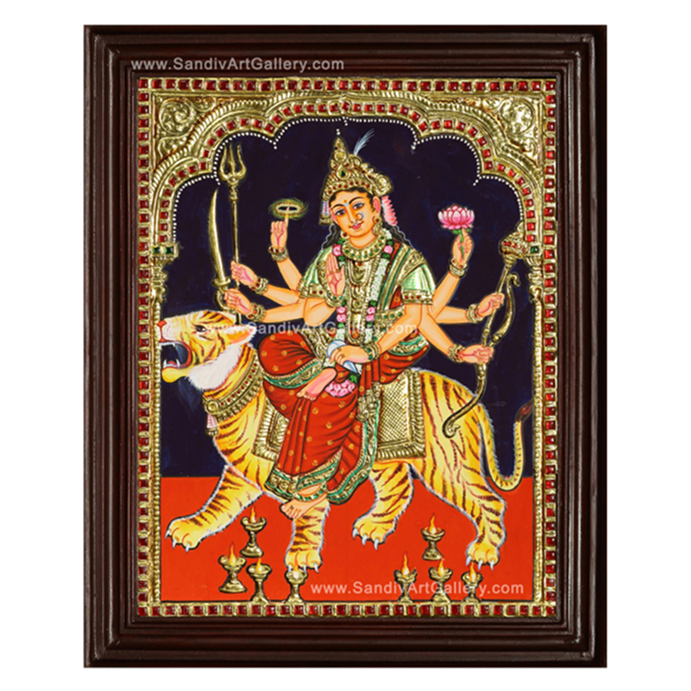 Goddess Durga Tanjore Painting1