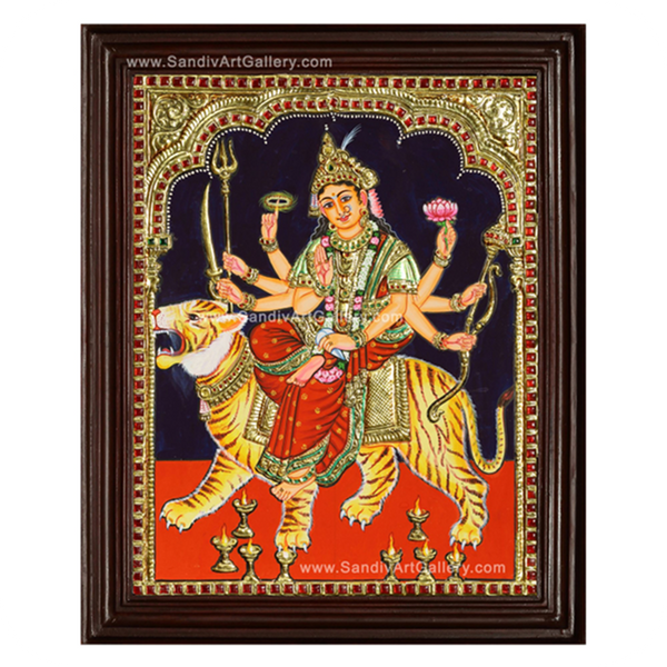 Goddess Durga Tanjore Painting1