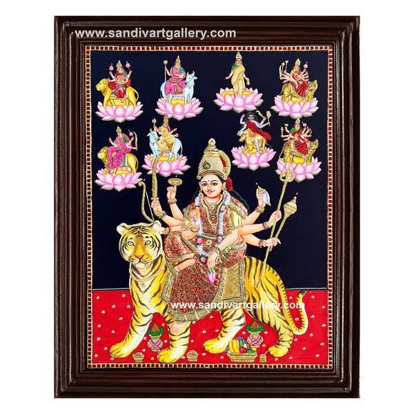 Durga 3D Embossed Tanjore Painting