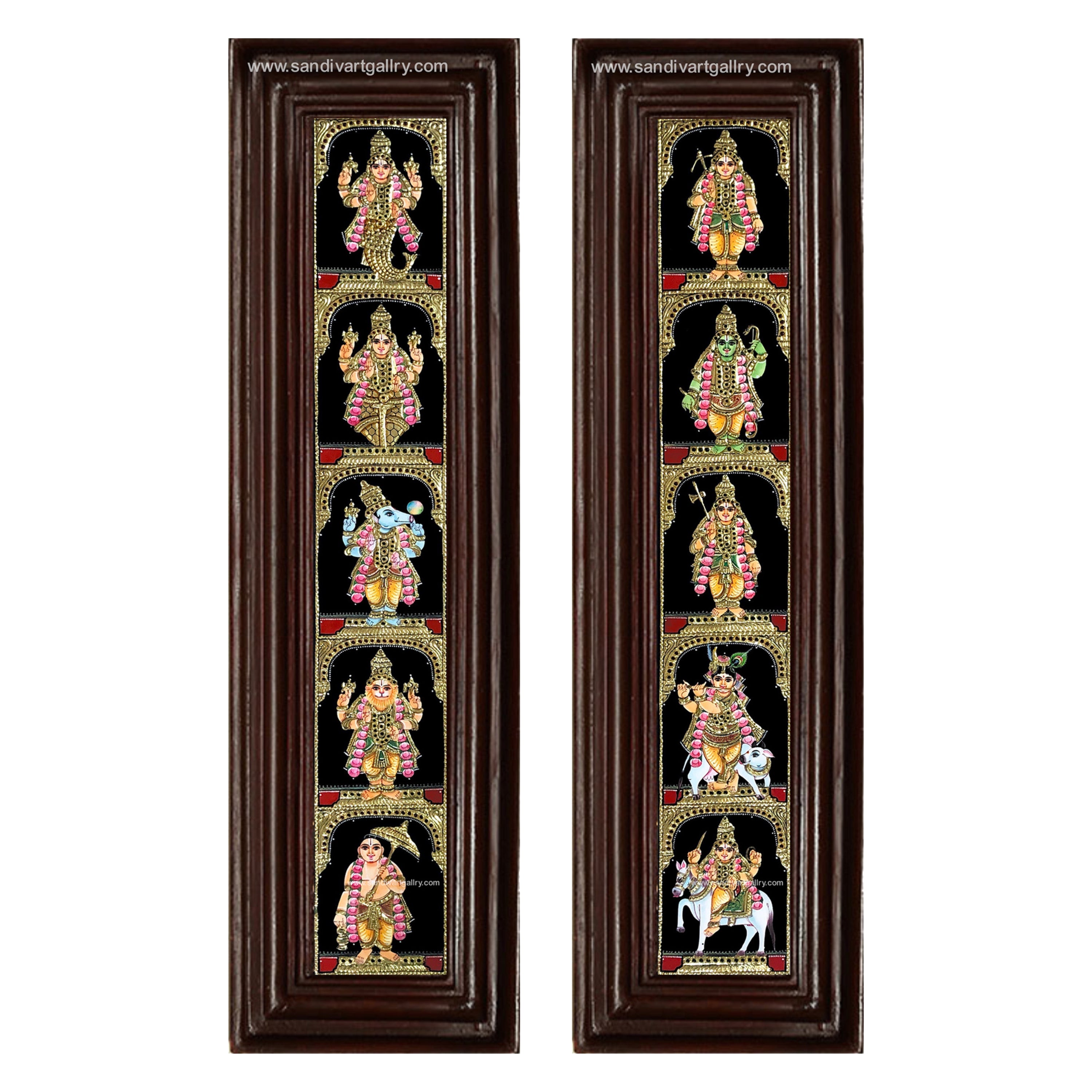 Dasavatharam Two Panels Tanjore Painting
