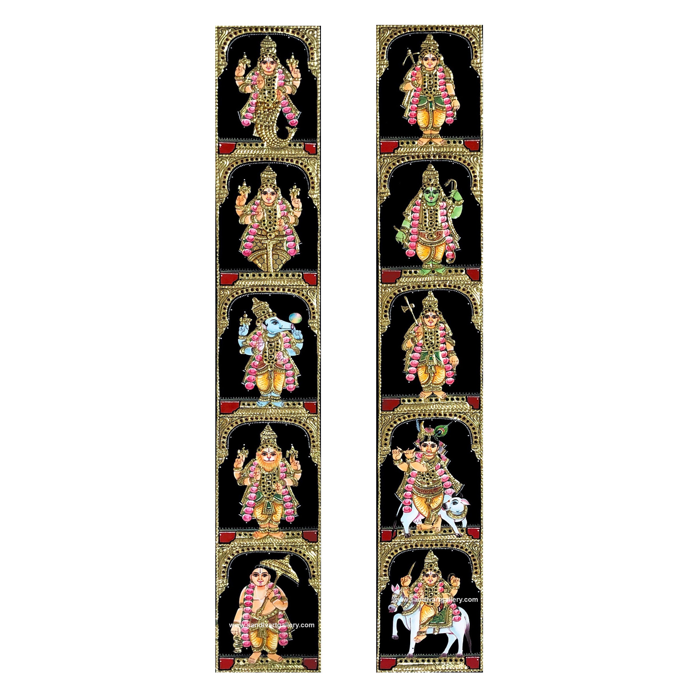 Dasavatharam Tanjore Painting for Pooja Room Door