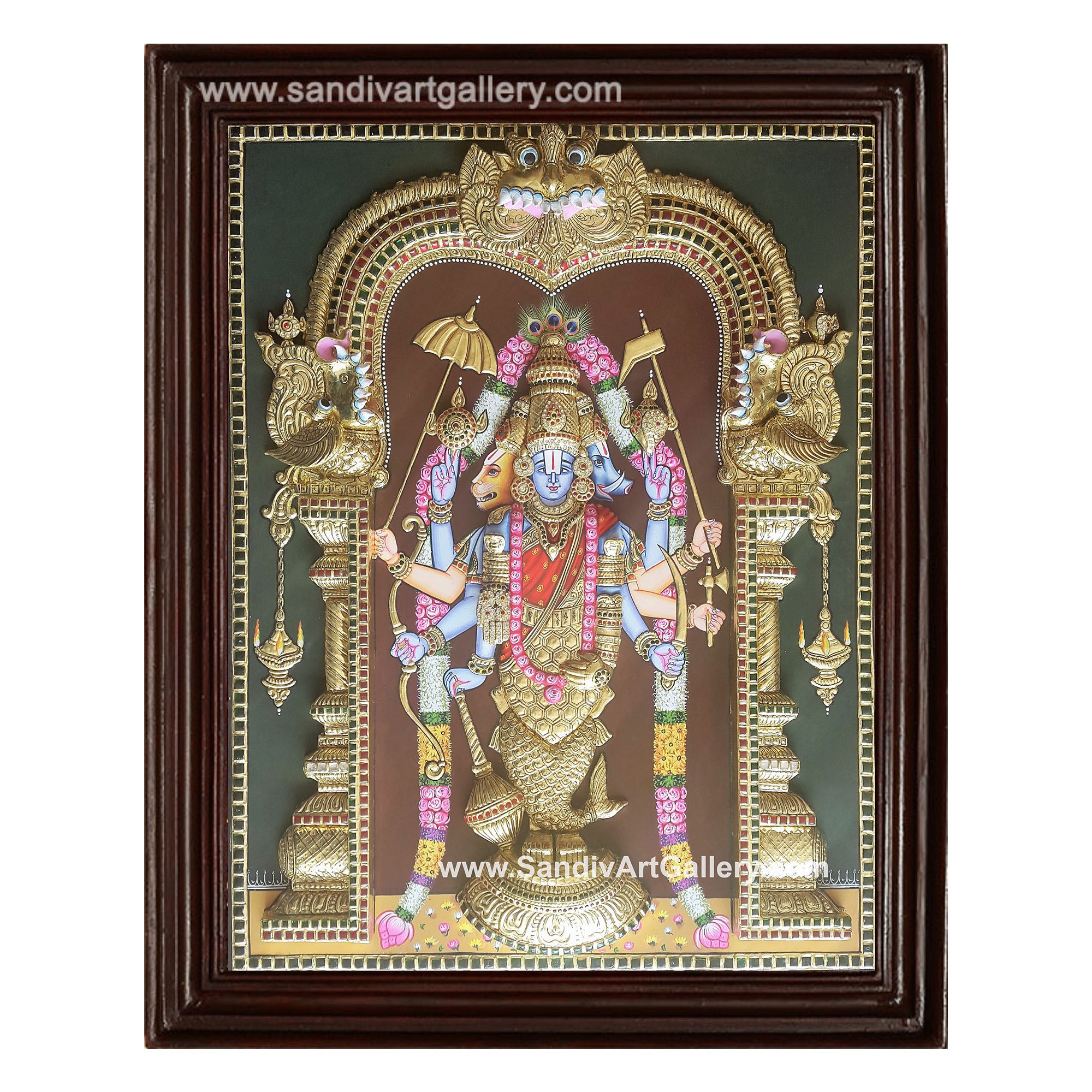 Dasavatharam 3D Embossed Tanjore Painting