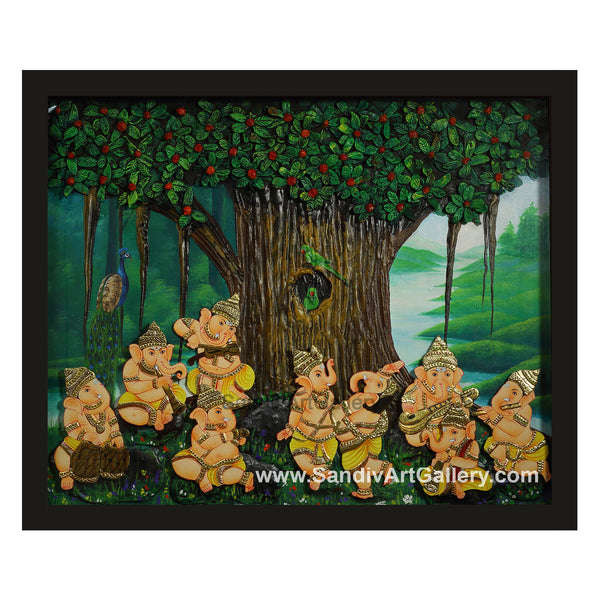 Navasakthi Ganesha Fusion Painting 1