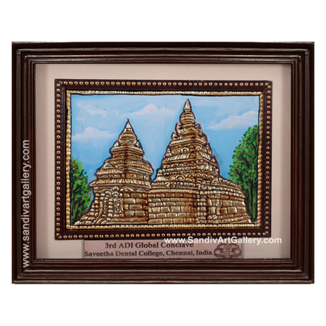 Mahabalipuram Shore Temple Tanjore Painting
