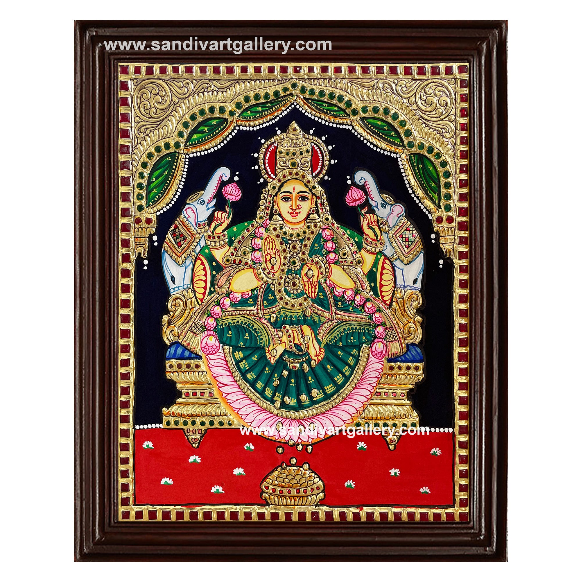 GajaLakshmi Tanjore Painting2