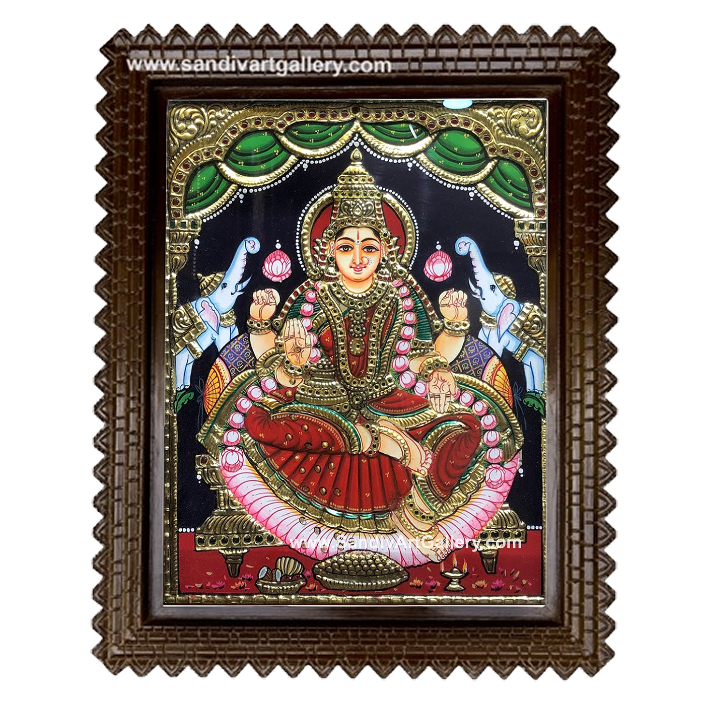 GajaLakshmi Tanjore Painting2