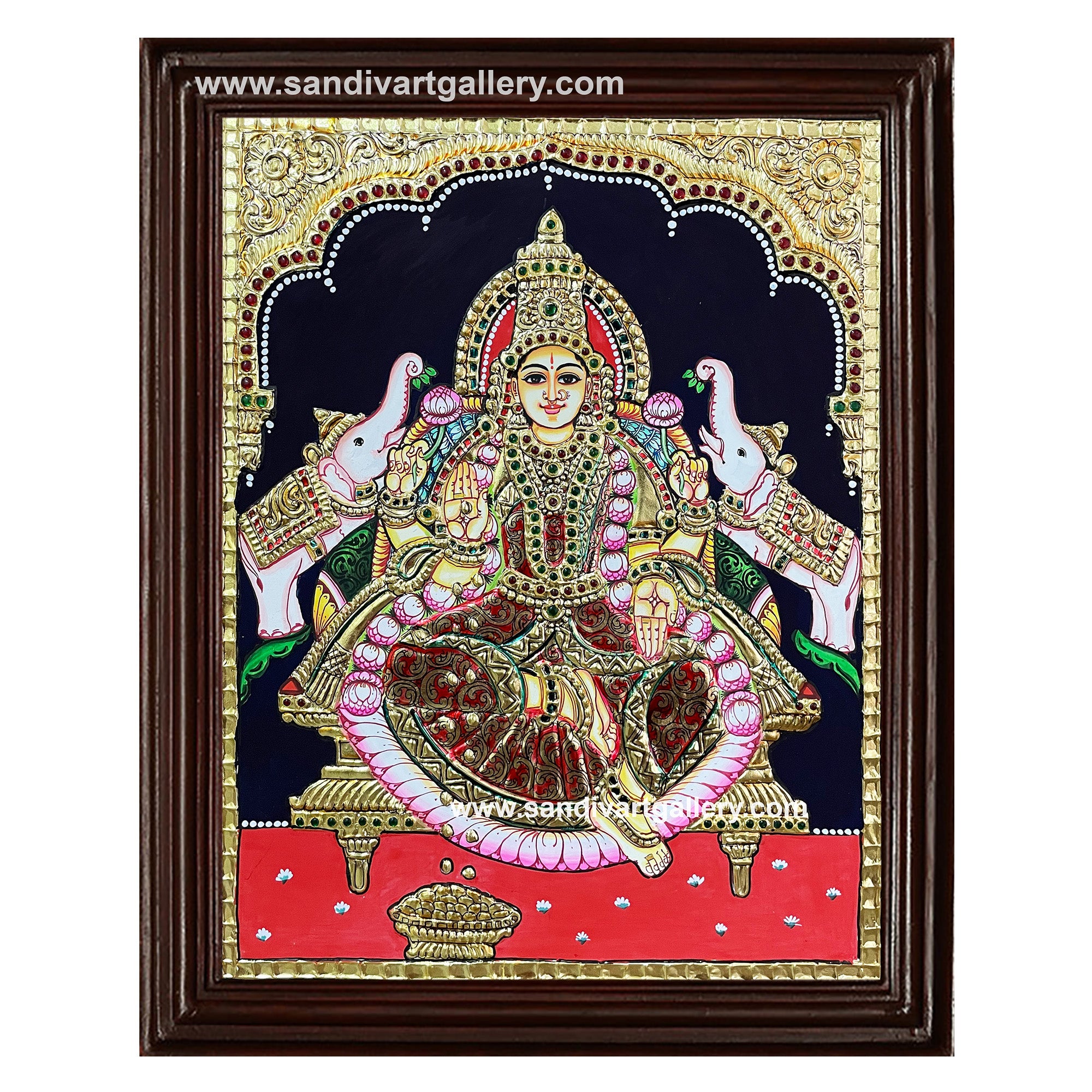 Gaja Lakshmi Tanjore Painting4