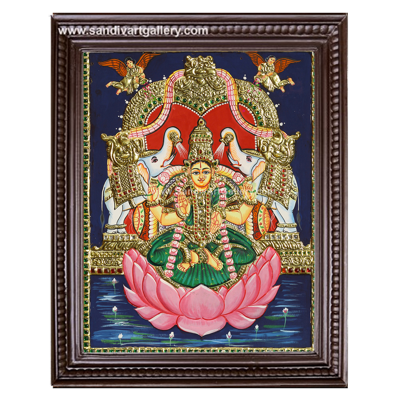 Lakshmi with Elephants Tanjore Painting