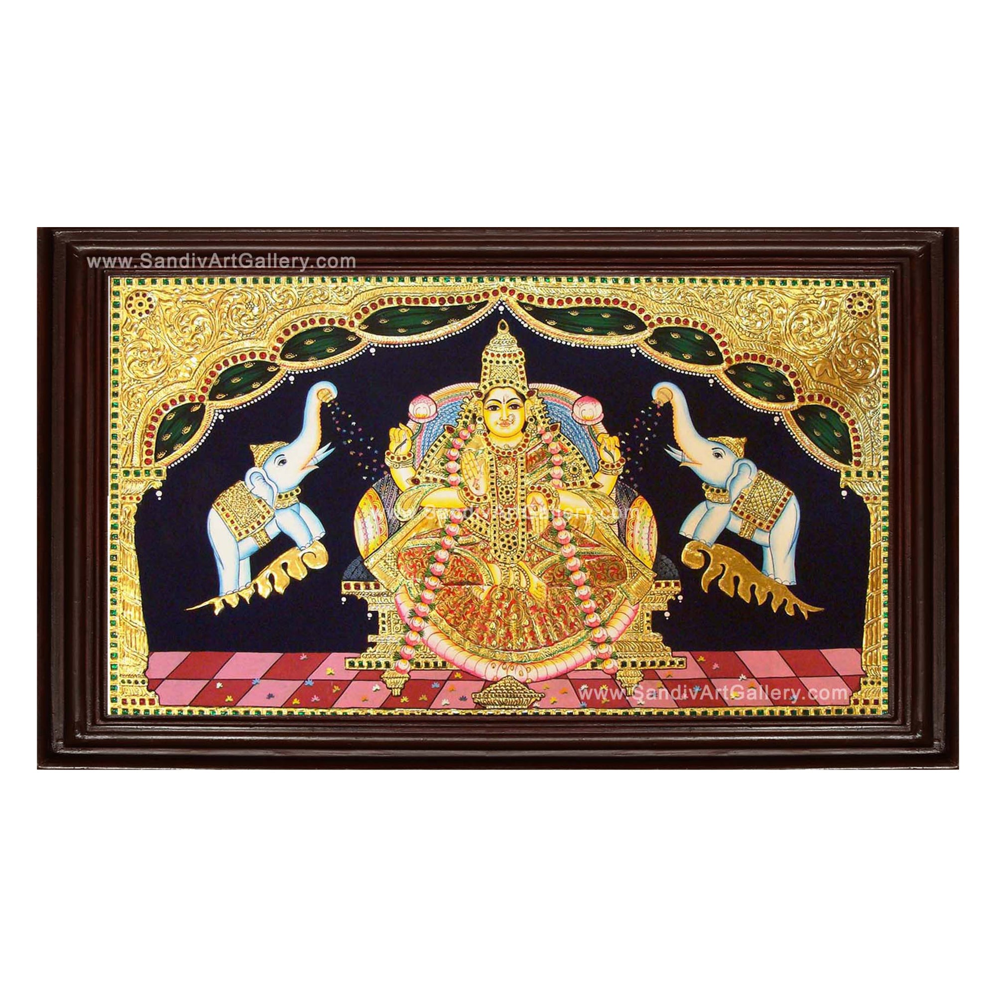 Gaja Lakshmi Tanjore Painting9